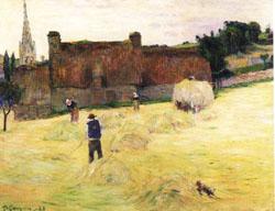 Paul Gauguin Hay-Making in Brittany oil painting image